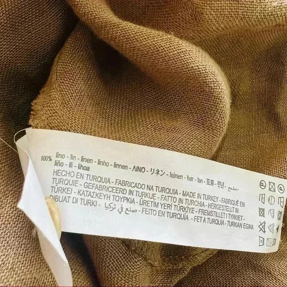 New Zara Linen Shirt Dress Camel New Buttons - Picture 13 of 15